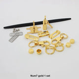 New Rectangle Eyelets Hanger Metal Lock for Bag Hardware Wholesale Fashion a Set of Locks Fitting Woman Handbag Bag Accessories