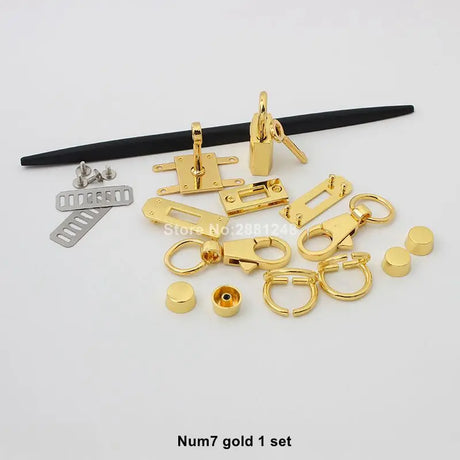 New Rectangle Eyelets Hanger Metal Lock for Bag Hardware Wholesale Fashion a Set of Locks Fitting Woman Handbag Bag Accessories