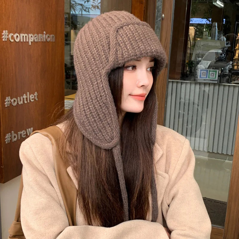 Autumn Women Warm Cap Winter Men Knitted Beanie Female Male Scarf Cap Suit For Boy Girl Gorras Bonnet One Piece Hooded Hat