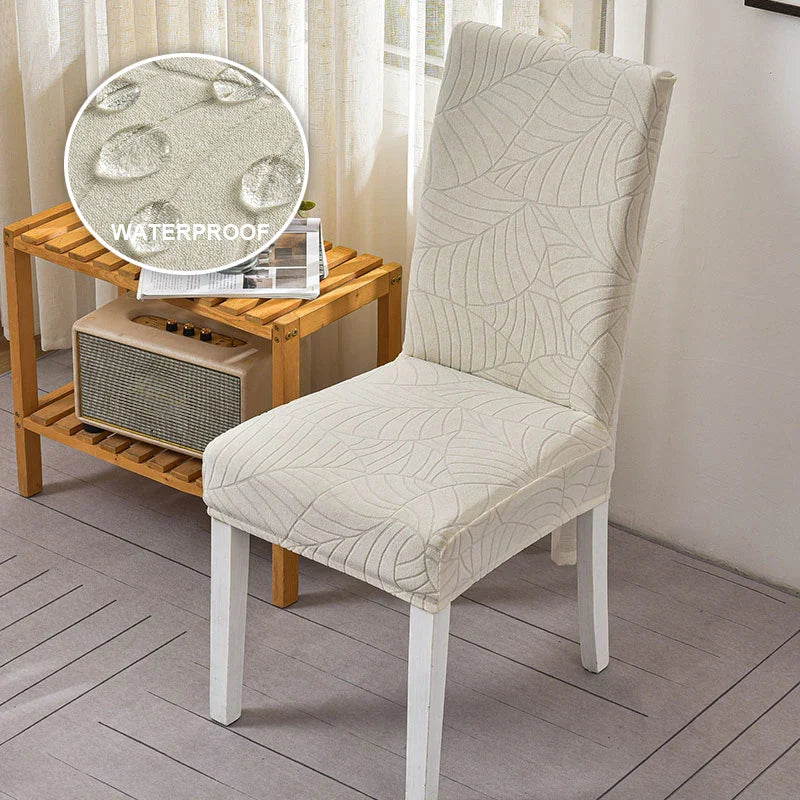 1/2/4/6 PCS Waterproof Jacquard Chair Cover Stretch Dining Chair Slipcover For Kitchen Hotel Wedding Banquet Office Anti Dirty