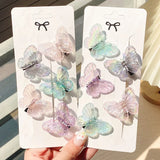 10Pcs/Set Mermaid Color Fairy Butterfly Handmade Hairpins For Women Girls  Barrettes Headwear HairClips Baby Hair Accessories