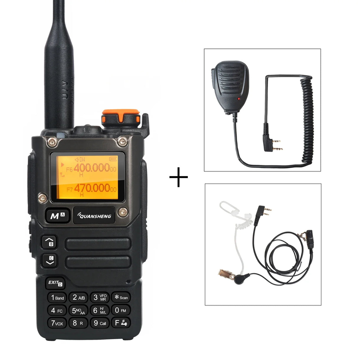 Quansheng Walkie Talkie Air Band 50-600MHz HF RX UV-K5(8) 136-600MHz UHF VHF TX FM Scrambler NoAA Frequency Scan Copy DTMF Radio