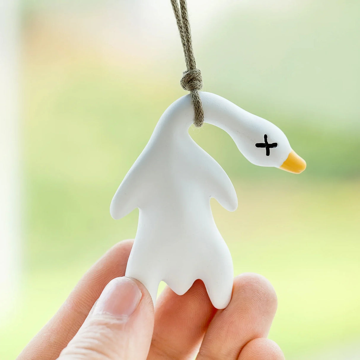 Funny Swing Goose Roasted White Roast Duck Car Pendant Swing Duck Car Hanging Ornament  for Car Products Interior Accessories