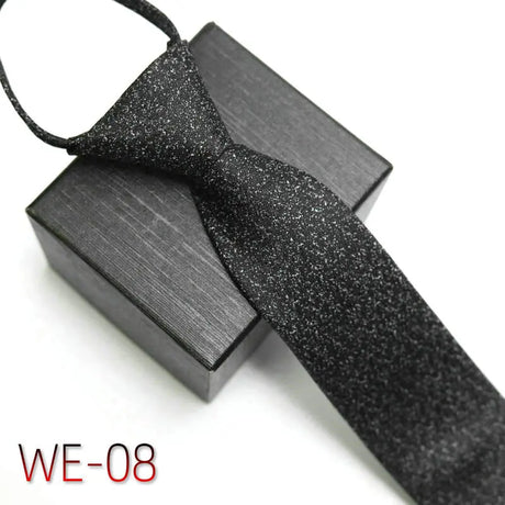 New Suit Business Zipper Tie for Man 48*7cm 1200 Pins High-end Polyester Neck Tie Striped Solid Color Grid Flower Ties