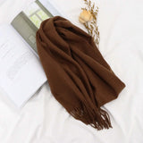 Men Scarf 100% Wool Plaid Warm Soft Muffler Female Winter Autumn Couple Cashmere Windproof Stripe Tassel Shawl Male Thick Scarf