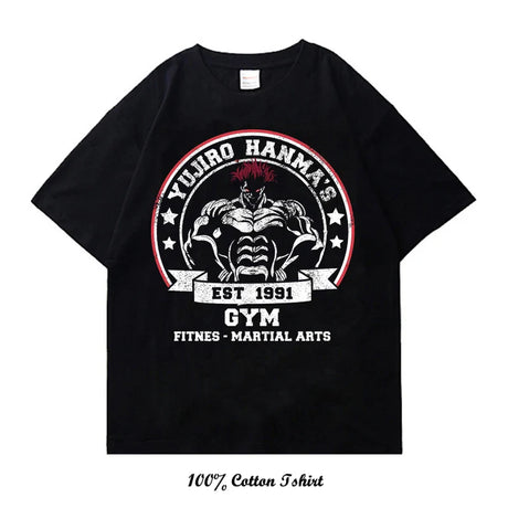 Grappler Baki kyokudai taikai Graphic Print T Shirt Harajuku Vintage Short Sleeve Plus Size Cotton Crew Neck T Shirt Women Men