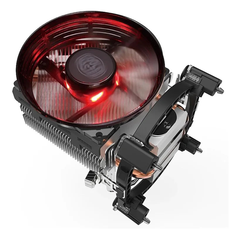 Cooler Master T20 2 Heat pipe CPU Cooler For Intel 775 115X 1200 AMD AM4 Desktop Quiet Radiator Red Light 9.5cm LED Fans