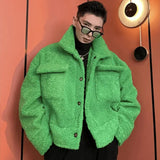 Hot Sale Ruffian Jacket Lamb Plush Plus Cotton Thick Spring Trendy Baseball Clothes Lovers Jacket Single-breasted Hipster Coat