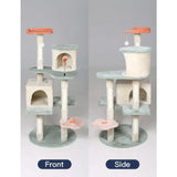 HYABi 53 Inch Flower Cat Tree Cat Apartment Plush Habitat Kitten Amusement Platform House Furniture (Large 5 Platforms)