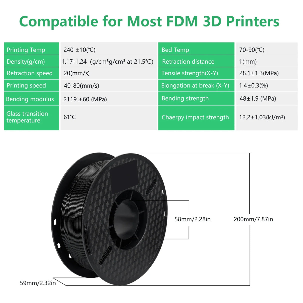 Kingroon 3D Printer PLA PETG Filament 1kg 1.75mm For 3D Printer,TPU 2.2LBS 3D Printing Plastic Material Eco Friendly Fast Ship