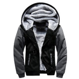 Men's Thicken Jacket Fleece Lining Winter Warm Hooded Coats Mens Windproof Full Zip Down Jackets Casual Outwear Sportswear