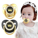 New Crown Diamond Silicone Pacifier 0-3 Years Photography Accessories Silicone Pacifier with Dust Cover No Colour Fading