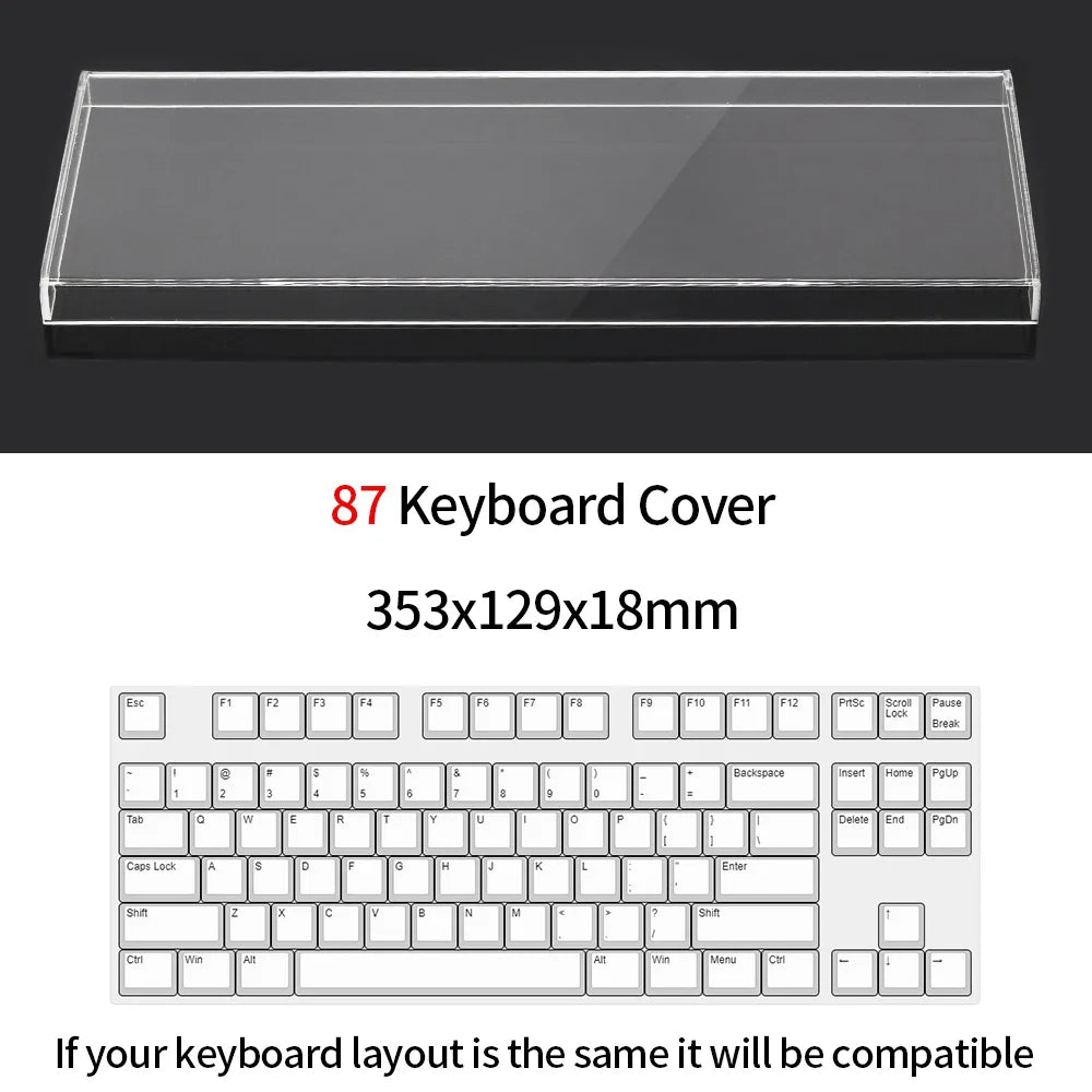 Acrylic Dust Cover for Keyboard Waterproof Dustproof Anti Stepping Protect Cover for 60 64 68 75 84 87 104 108 96 NJ68 Air Cover