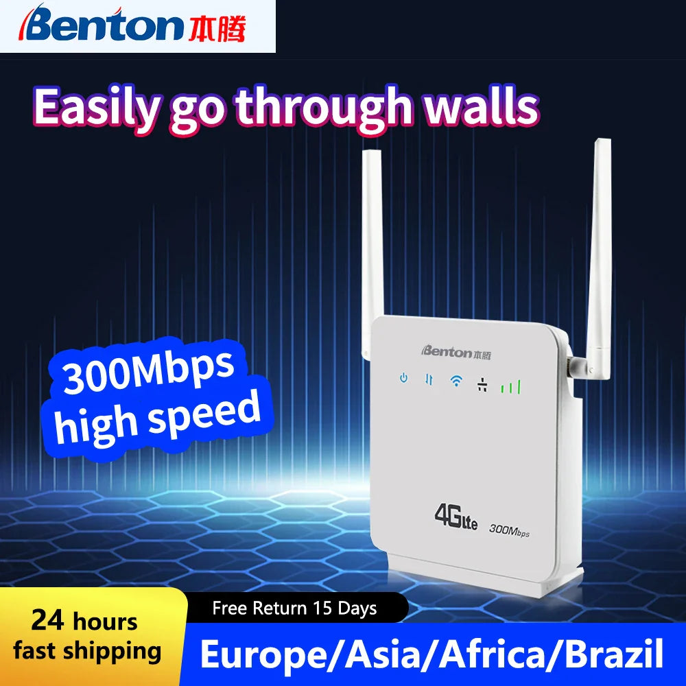 Benton D921 Home Portable Wireless Wifi Router 4G Antenna Lte Adapter Unlocked Kinetic CPE VPN WPS 300Mbps Cat4 With Sim Card