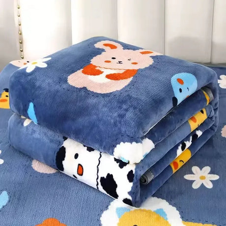 Sanrio Bedding Sheet Plush Cartoon Hello Kitty Blanket Air Conditioner Blanket Winter Woolen Blanket Quilt