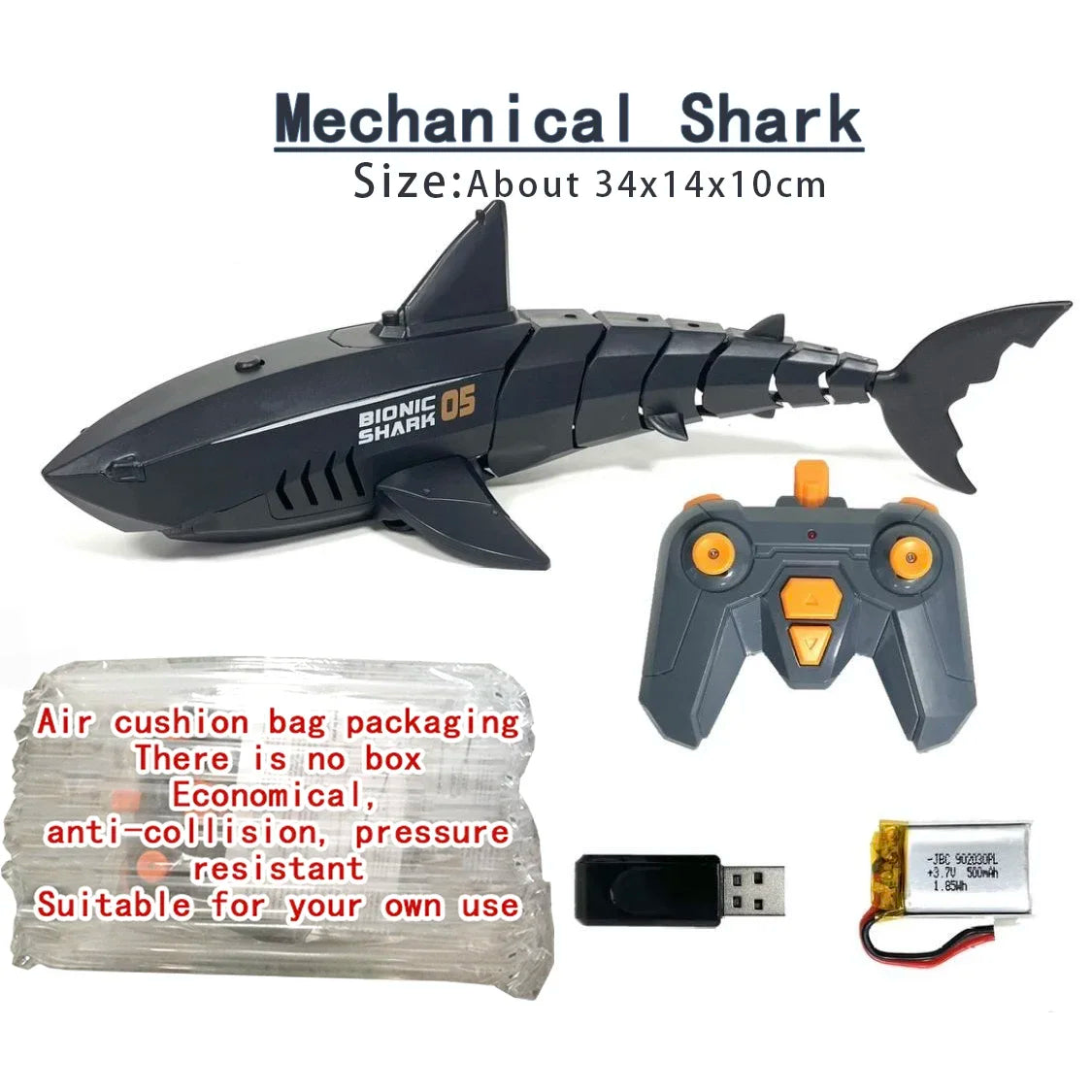 Creative Remote Control Fish Shark Electric 2.4G Radio Rc Animal Robot Educational Water Bath Toy for Boy Kid Children Submarine