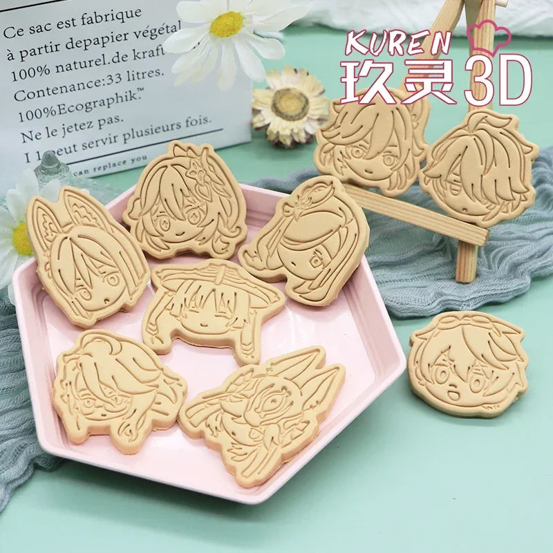 Genshin Impact Neuvillette Cake Tool Animal Cookie Cutter Christmas Cutters Biscuit Stamp Fondant Mould Baking Sugarcraft Molds