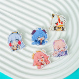 1PCS Anime Game Genshin Impact Kamisato Ayaka Yae Miko Lapel Badges Clothes Jewelry Collar Brooches Accessories Gifts For Friend