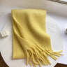 Luxury Cashmere Bright Solid Color Women Scarf Winter Shawl and Wrap Classic Tassel Female Foulard Thick Blanket Shawl Accessory