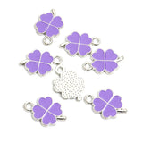 Dopamine Four-leaf Clover Enamel Charms 20pcs DIY Necklace Bracelet Earrings Keyring Amulet Pendants Creative Gift Accessories