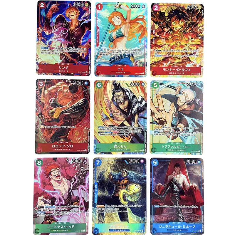 Anime One Piece TCG OPCG Replica Japanese Version Card Game OP02 Luffy Shanks Ace Nami Roronoa Zoro Game Anime Collection Cards