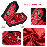 TAIMY Gothic Velvet Jewelry Coffin Shape Ring Necklace Storage Box Logo Custom Display Packaging Case Travel Hip Hop Rap Boxes