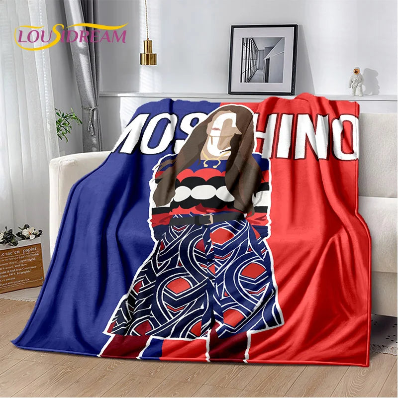 HD Cartoon Moschino Toy Bear 3D Blanket,Soft Throw Blanket for Home Bedroom Bed Sofa Picnic Travel Office Rest Cover Blanket Kid