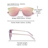 JIM Trendy Rimless Mirrored Sunglasses Reflective Sun Glasses for Women Men UV400