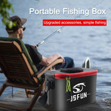 30/40/50CM Folding Fishing Bait Bucket Collapsible Fish Protection Bucket Live Fish Container with Side Pockets and Zipper Tank