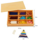 Montessori Mathematics Material 1-9 Beads Bar in Wooden Box Early Preschool Toy