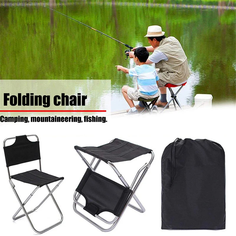 Outdoor Chair Camping Portable Folding Aluminum Foldable Fishing Chair Stool Seat Hiking Tools Picnic Camping Stool MIni Storage