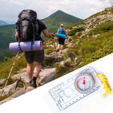 Drawing Scale Compass Navigation Map Reading Ruler Outdoor Camping Hiking Pointing Guide Portable Handheld Compass wholesale