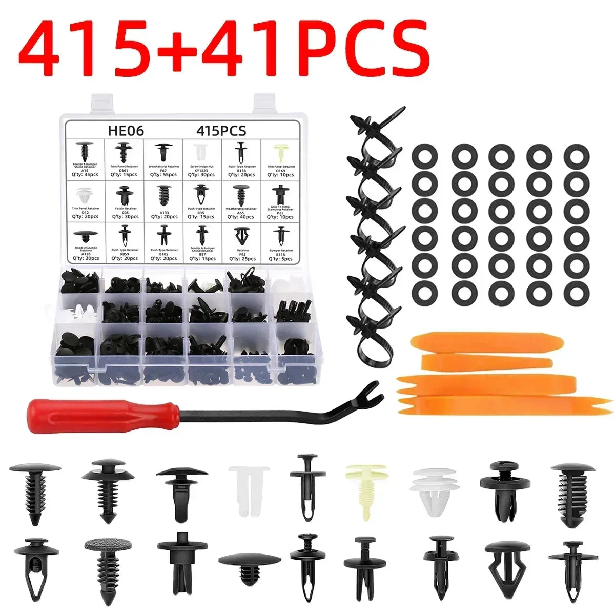 100/415/680PCS Car Fastener Clips Mixed Car Fasteners Door Trim Panel Auto Bumper Rivet Retainer Push Engine Cover Fender Clip