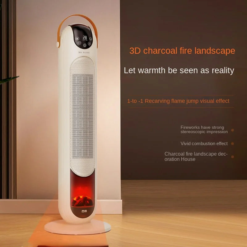 3D Flame Carbon Fire Landscape Remote Control Portable Heaters Touch Screen Digital Display Energy-saving Solar Heater for Room