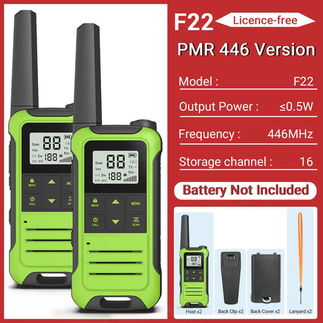 2pcs Baofeng F22 PMR FRS Walkie Talkie Type-c Charging Portable Mini Communication Radio Profesional Two Way Radio Transceiver