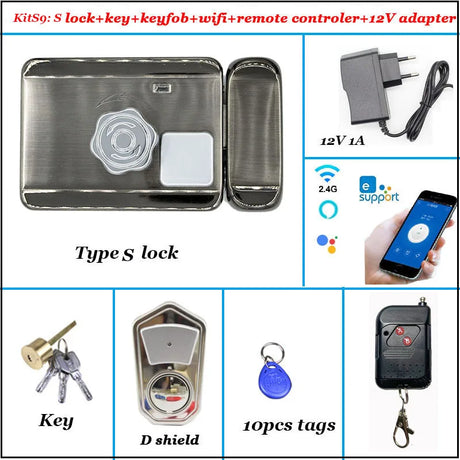 Intelligent Door Lock Video Intercom Compatible Electric Lock OR Wireless Remote Control ID Lock 125khz Wifi Access Control Lock