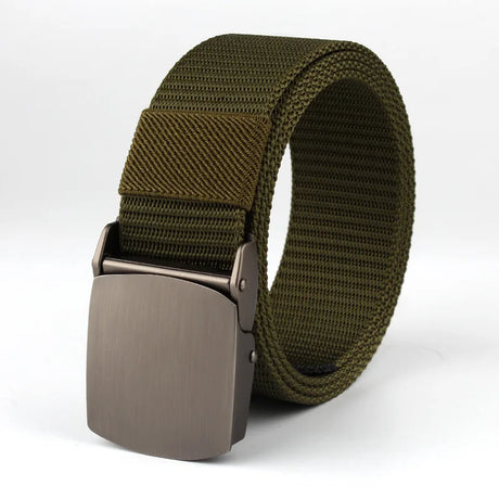 High Quality Belt Nylon Canvas Metal Automatic Buckle Army Outdoor Hunting Webbing Jeans Tactical Belts For Men Male Fashion