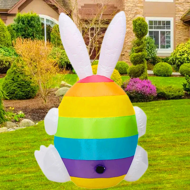 1.5M\5FT Rabbit Inflatable Toys with LED Lights Bunny Easter Decoration Home Indoor Outdoor Yard Garden Easter Decor Prop