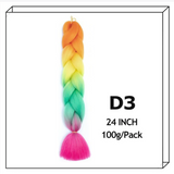 24Inch Synthetic Long Jumbo Ombre Braiding Hair For Women Colorful Braids 100g Rainbow Hair Gray Black Orange Red Yellow Blue