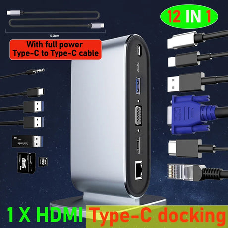 Multiport Type-C hub usb c docking station 2x hdmi base for laptop accessories macbook pro air mac mini Dell thunderbolt dock HD