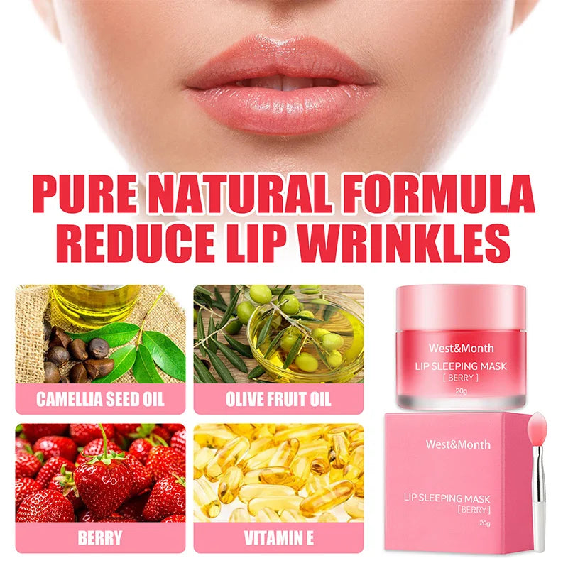 20g Lip Mask Night Sleep Exfoliator Maintenance Lip Balm Moisturizing Bleach Cream Fade Lip Lines Nourishing Care Cosmetic