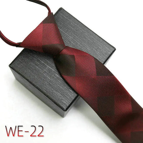 New Suit Business Zipper Tie for Man 48*7cm 1200 Pins High-end Polyester Neck Tie Striped Solid Color Grid Flower Ties