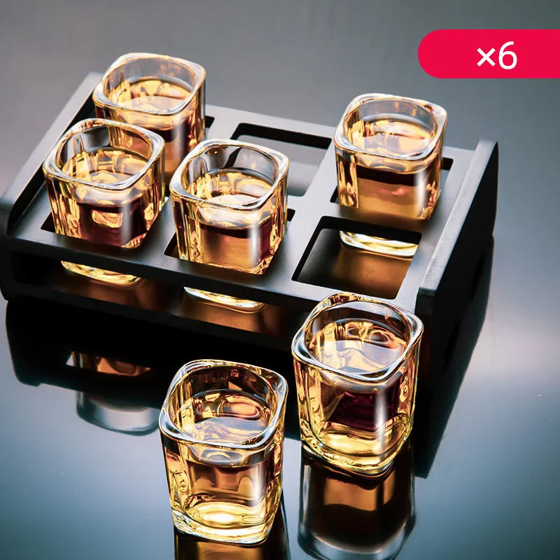 Shot Glass Set White Wine Glass Cup Holder Drinkware Set Spirit Glass Bar KTV Wine Glass Holder Glass Cup Storage Rack