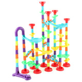 76/142pc Marble Run Race Track Building Blocks Kids 3D Maze Ball Roll Toy DIY Marble Run Race Coaster Set For Kid Christmas Gift