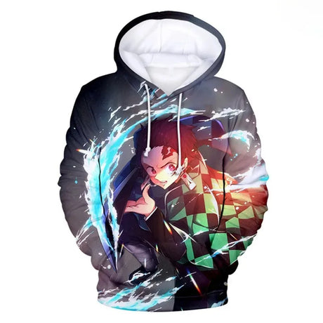 Anime Demon Slayer Hoodies Kamado Nezuko 3D Print Men Women Plus Size Pullover Hooded Sweatshirts Streetwear Tops Clothing