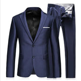 2023 Men's Business Fashion High Quality Gentleman Black 2 Piece Suit Set / Blazers Coat Jacket Pants Classic Trousers