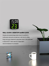 Digital Alarm Clock for Bedrooms with Temperature Adjustable Brightness Voice Control three Alarm Wall Clock 12/24H