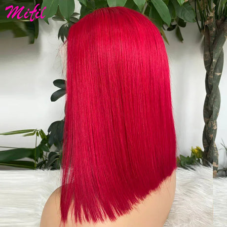 HD Short Highlight 613 Red Burgundy 99j Bob Wig Colored Lace Front Human Hair Wigs For Women 13x4 Bone Straight Lace Frontal Wig