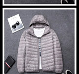 2024 new upscale men's white duck down jacket men's short hooded men's autumn and winter lightweight oversized fashion coat