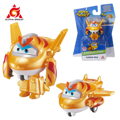 Super Wings Mini Transforming Shine 2 Inches Transform Robot to Plane in 3 Steps Deformation Action Figures Anime Toys For Kids